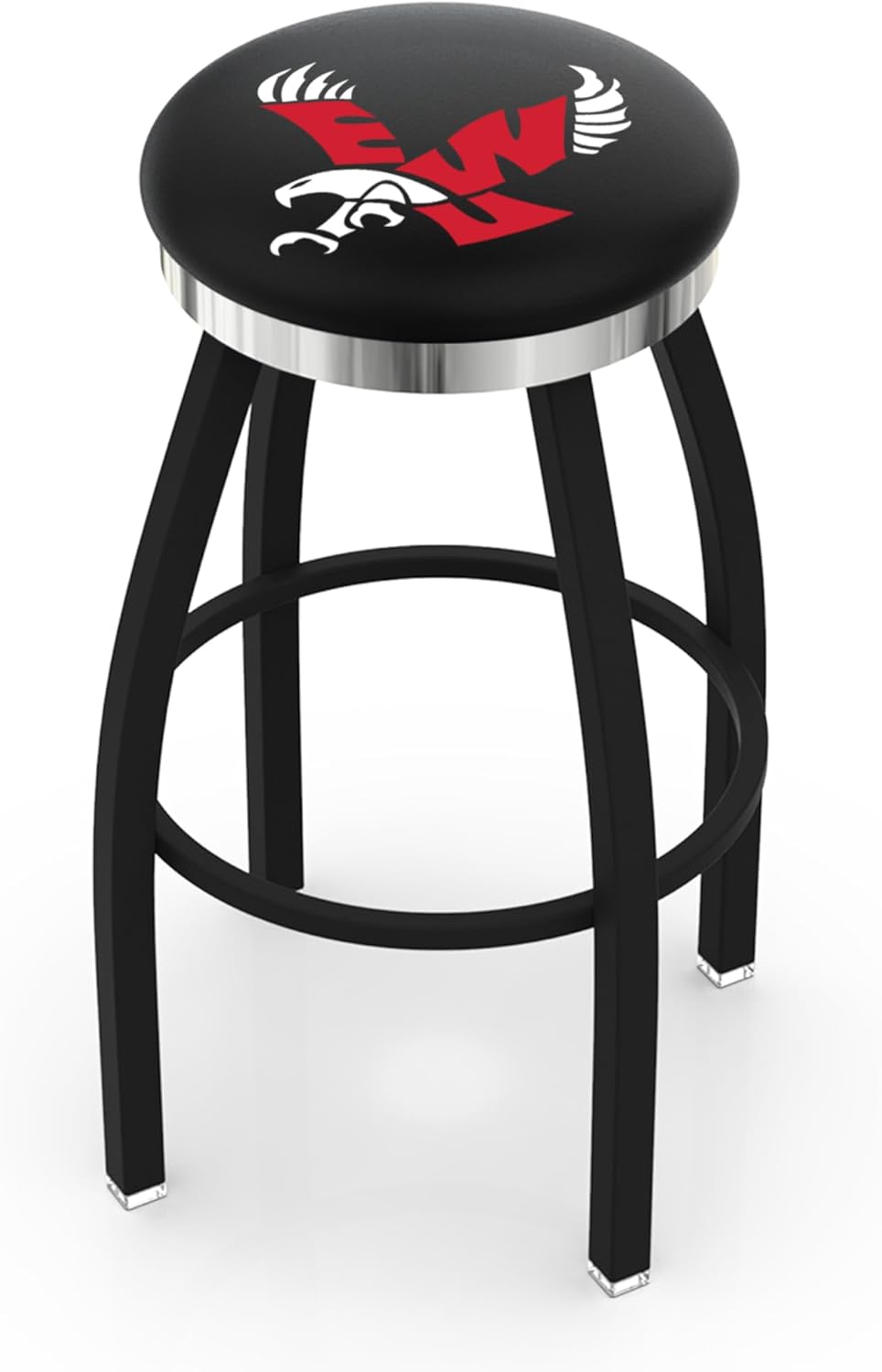 HBS L8B2C Eastern Washington 25" Swivel Counter Stool with a Black Wrinkle and Chrome Finish