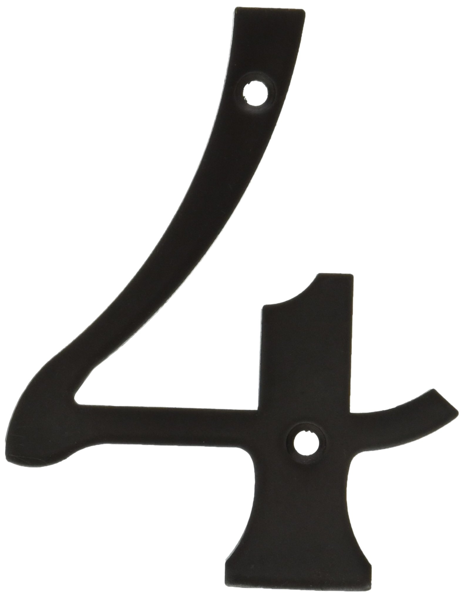 Numéro de maison 4 en laiton massif Deltana RN4-4U10B pour signalisation extérieure
