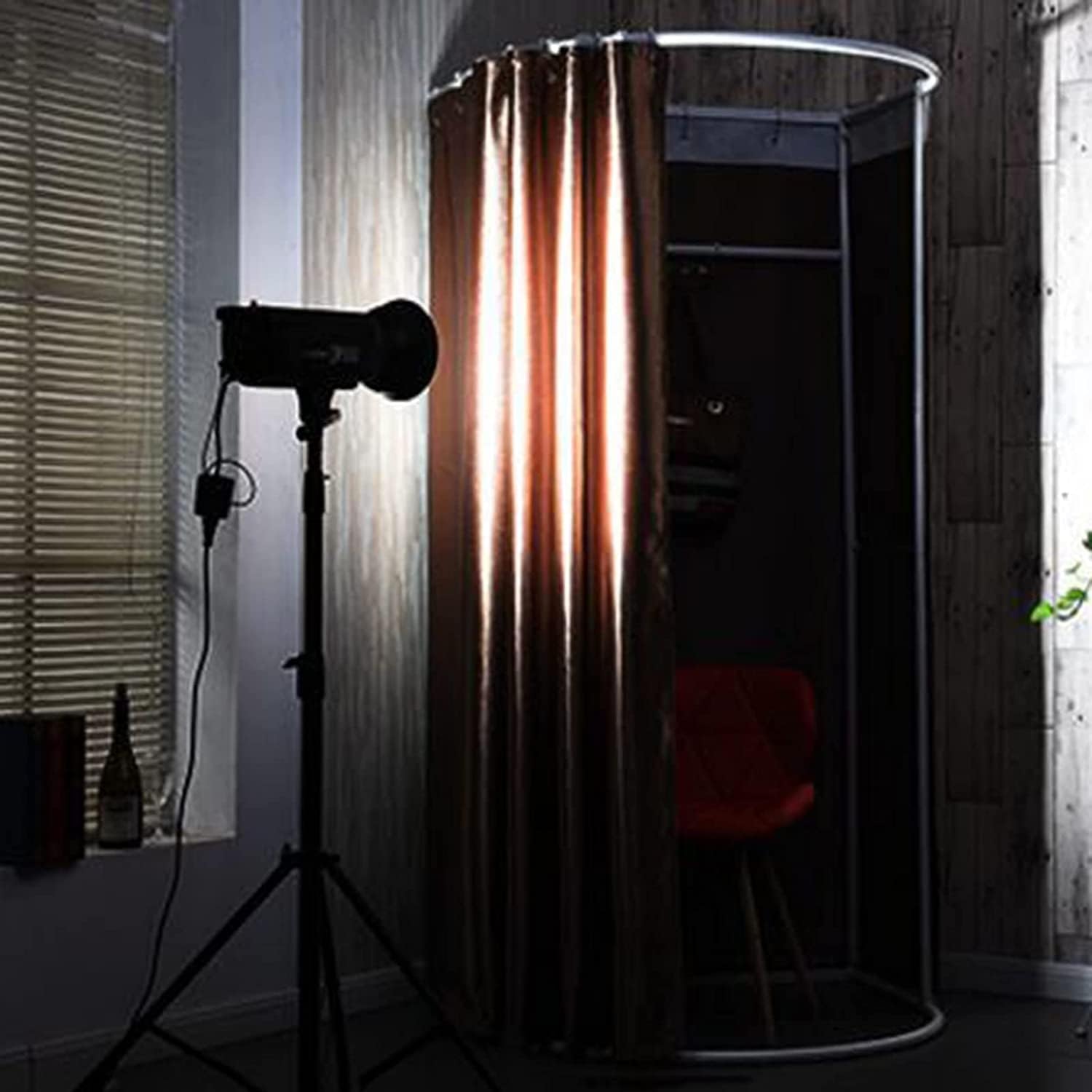 Spogliatoio portatile - Ampio spazio con binario in metallo, negozio di abbigliamento temporaneo, stanza di allestimento alla moda, design salvaspazio per una facile installazione e trasporto