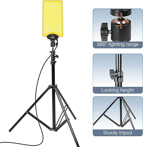 Miniatura 10 de Conpex Luces LED para acampar con cable, 23000 lúmenes, trípode telescópico de luz de campamento, luces de pesca nocturna para banco, luz portátil