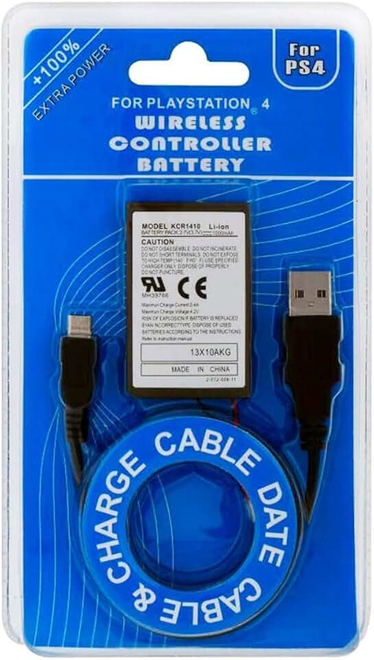 Bateria Recarregavel Para Controle Manete Playstation 4 Play Ps4 Dualshock 2000mah + Cabo Carregador Usb