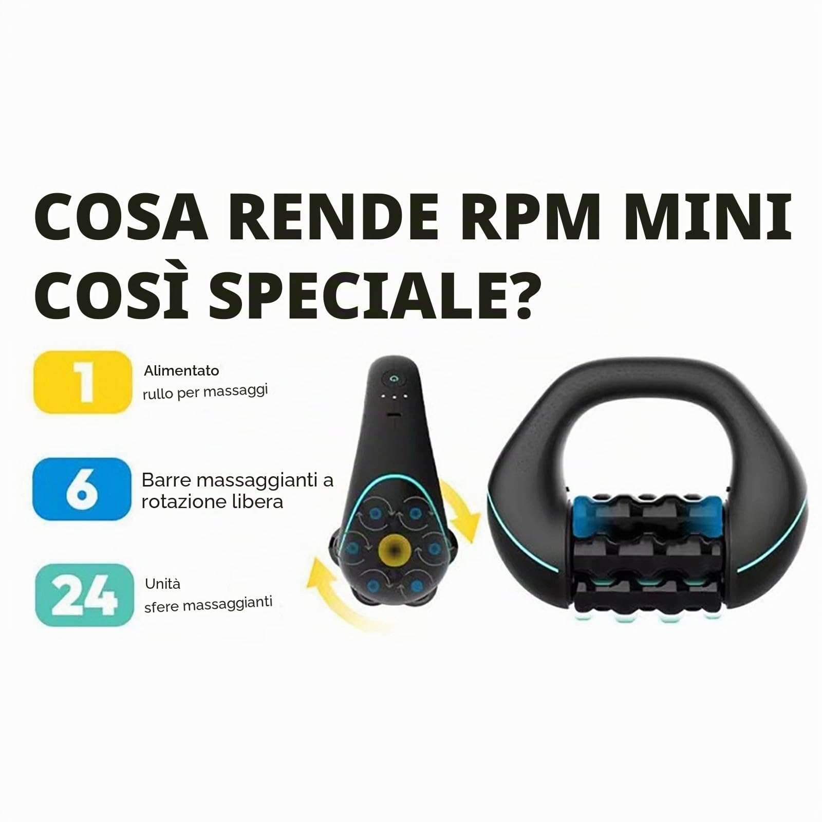 Massaggiatore Elettrico A Rullo Manuale,massaggiatore Anticellulite,Rullo Massaggiante Elettrico Con Manico,Maniglie Multiple Ergonomiche, 3 Livelli Di Intensità E 24 Pulsanti Massaggio(A)