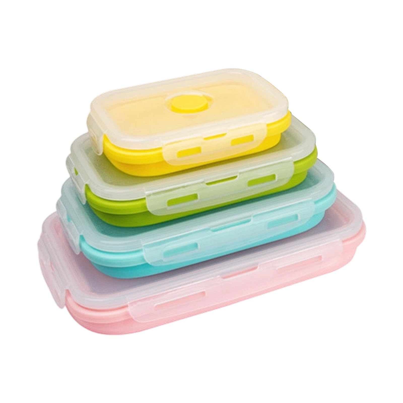 Silicone Food Container Set with Foldable Design, Stackable Storage and Secure Lid Closure for Lunch Packing and Meal Prep Food Containers Nesting Lunch Containers Portable Meal Prep Boxes