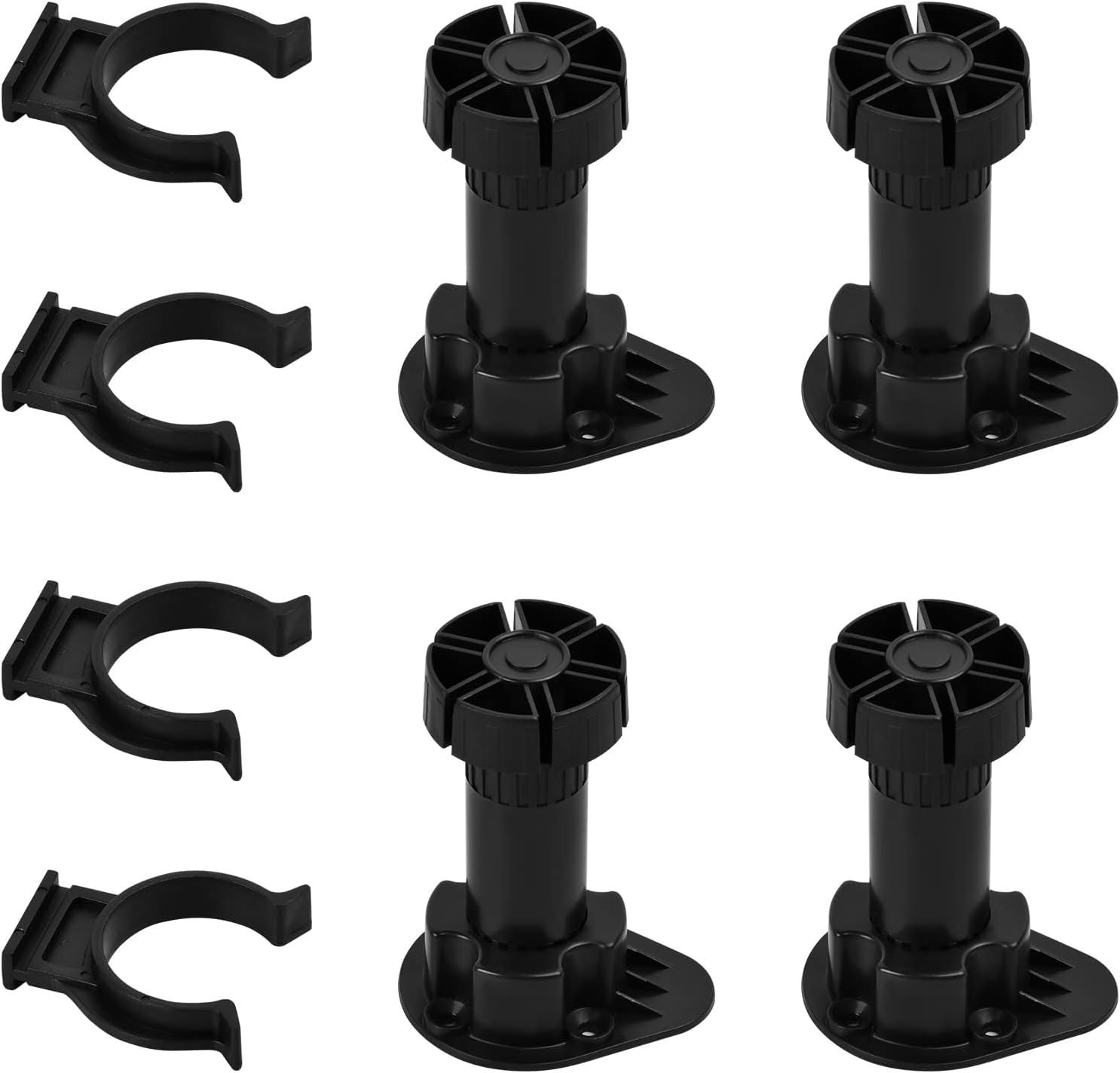 SHIERYUE 4 Pack Adjustable Furniture Feet,Adjustable Cabinet Legs for Kitchen or Bathroom Cabinet,Includes Plinth Clips,Adjustable height:80-120mm
