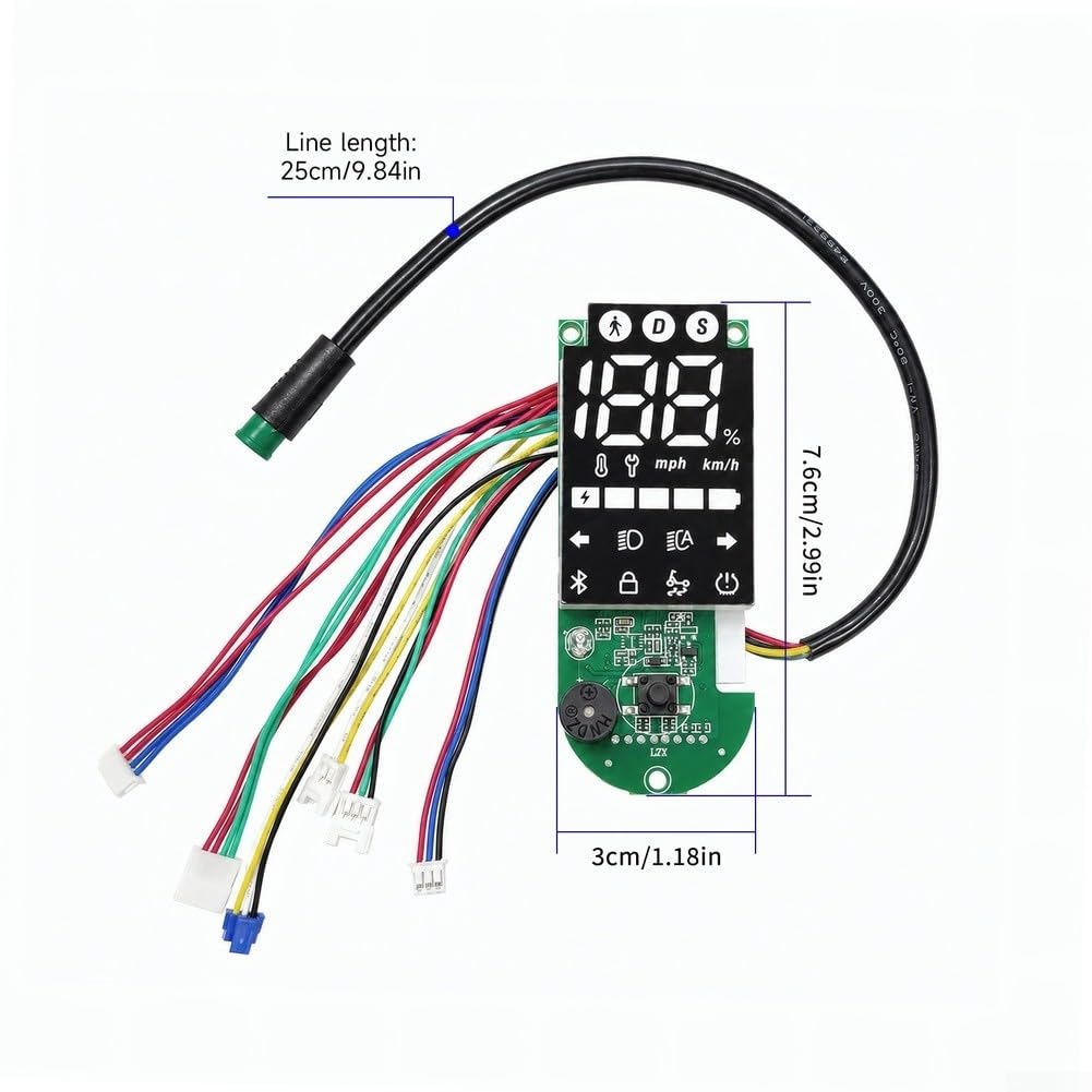 Panel de visualización para scooter eléctrico, 3 modos de velocidad, negro