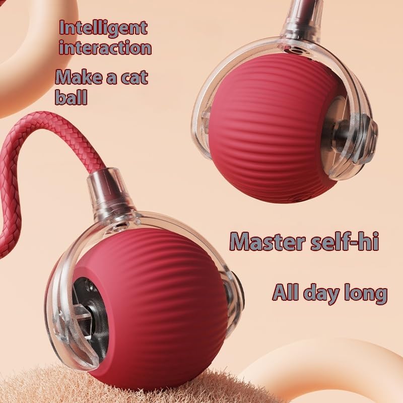LSYZHX Interactive Dog Ball, Smart Ball Interactive Cat Toys for Indoor Cats and Kittens USB Rechargeable (Grey) - Image 2