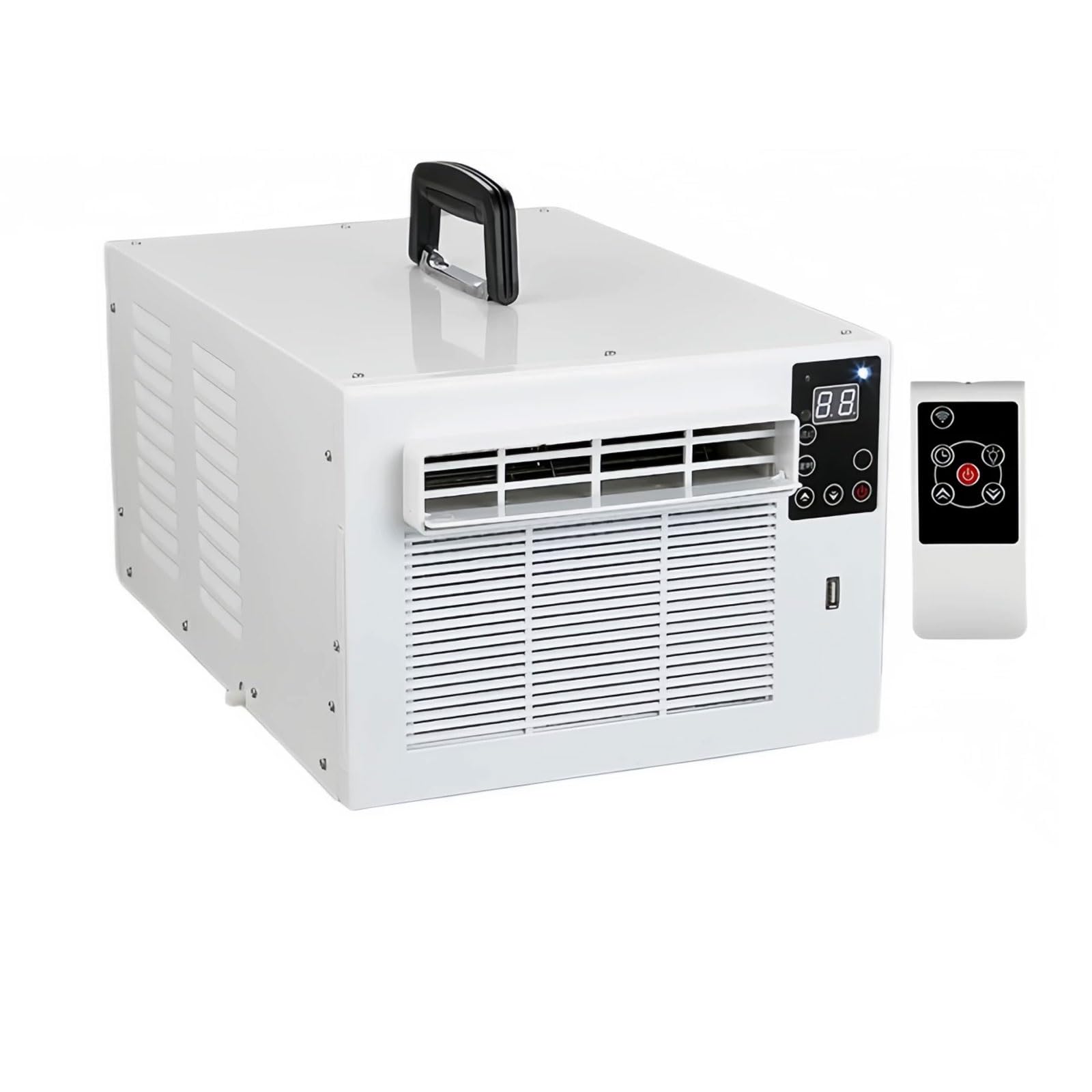 1100W/2500BTU Klimatyzator Przenośny do Biura 220V z Rurą Wylotową | Panel Dotykowy/Pilott Zdalnego Sterowania Port USB Osuszanie Powietrza Wyjmowany Filtr Camping