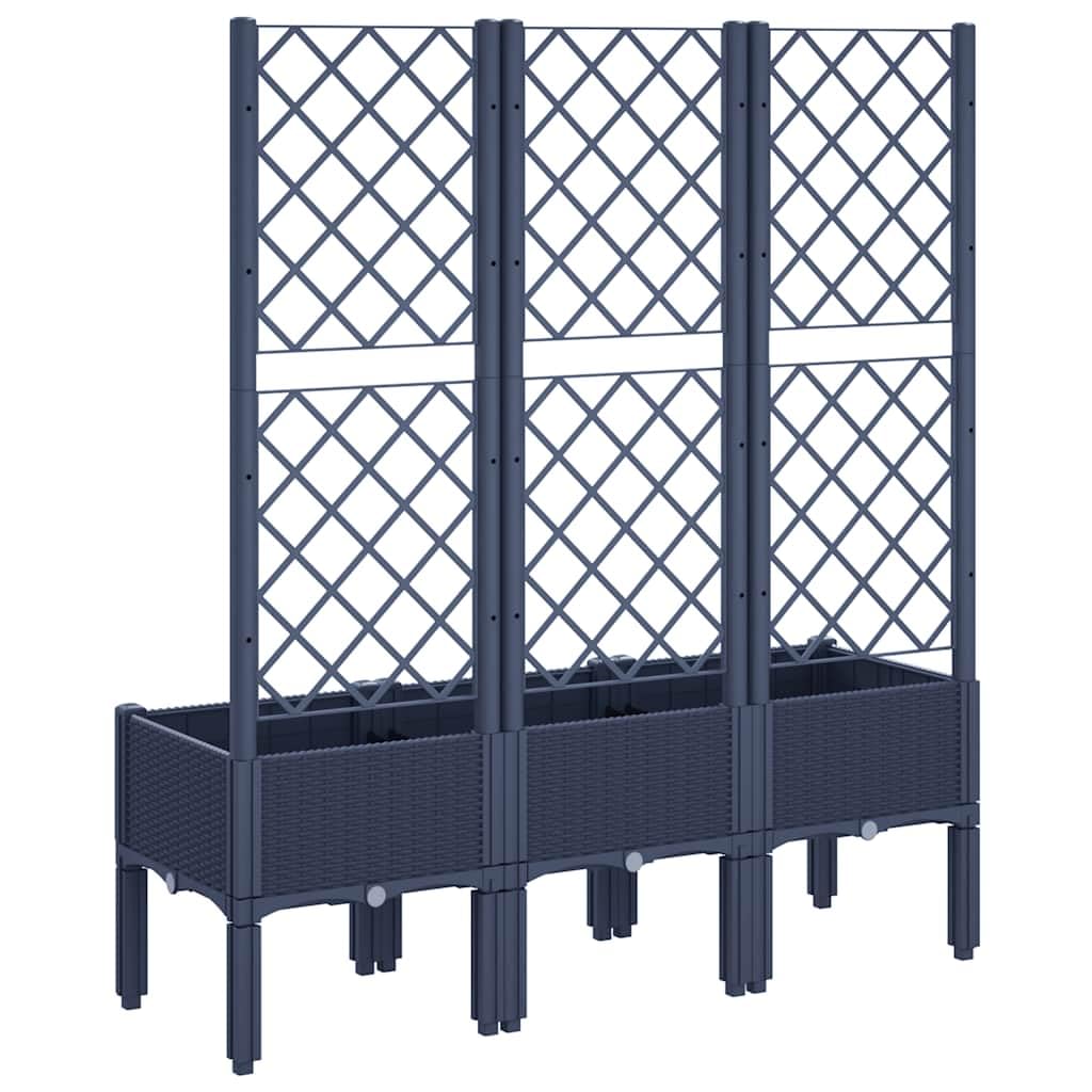 Fioriera con traliccio, 120 x 40 x 142 cm, in polipropilene, fioriera rialzata da giardino, balcone, aiuola rialzata per giardino, balcone, fioriera con drenaggio