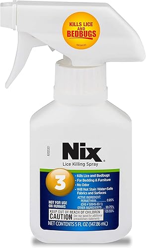 Nix Spray matador de piojos y chinches para el hogar, ropa de cama y muebles, 5 onzas líquidas (paquete de 1)