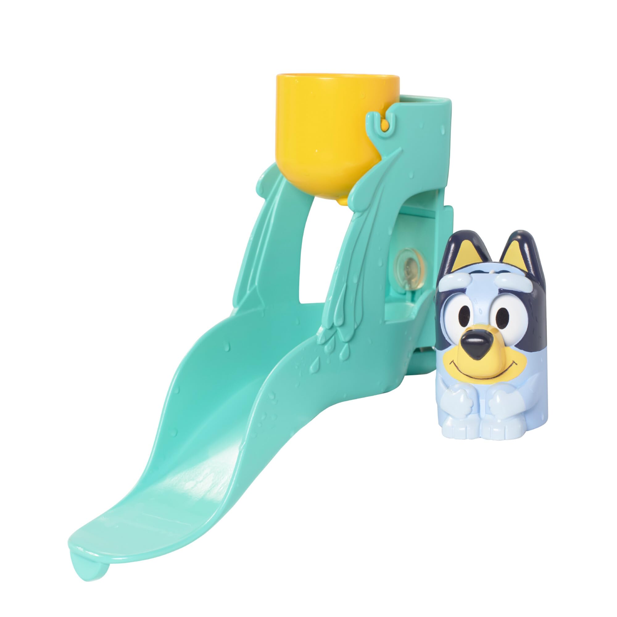 Toomies Blueys Wasserrutsche, Badespielzeug für Kleinkinder, Wasserspaß mit Drehaugen, Fördert Feinmotorik, Mit Saugnäpfen, Ab 18 Monaten