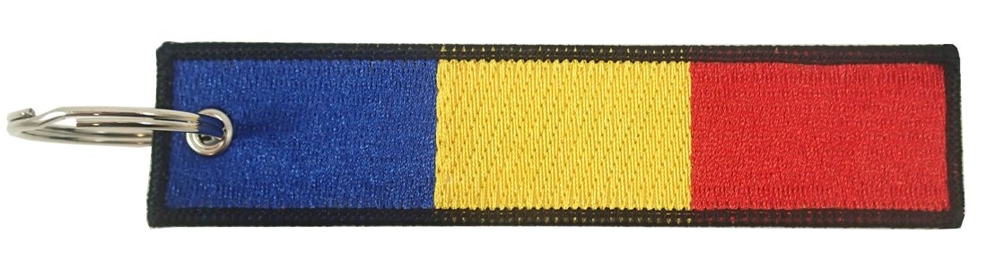 Luso Romania Flag Key Chain, 100% Embroidered