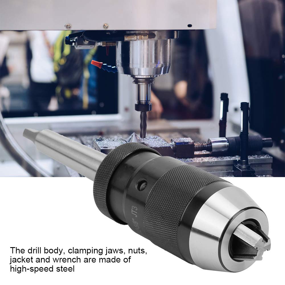 Estink Mandrino Trapano MT2-JT3, 1-16 mm Mandrino per Trapano a Colonna Mandrino Autoserrante per Tornio Senza Chiave con Albero Conico per Macchine Trapano, Fresatrici, Torni