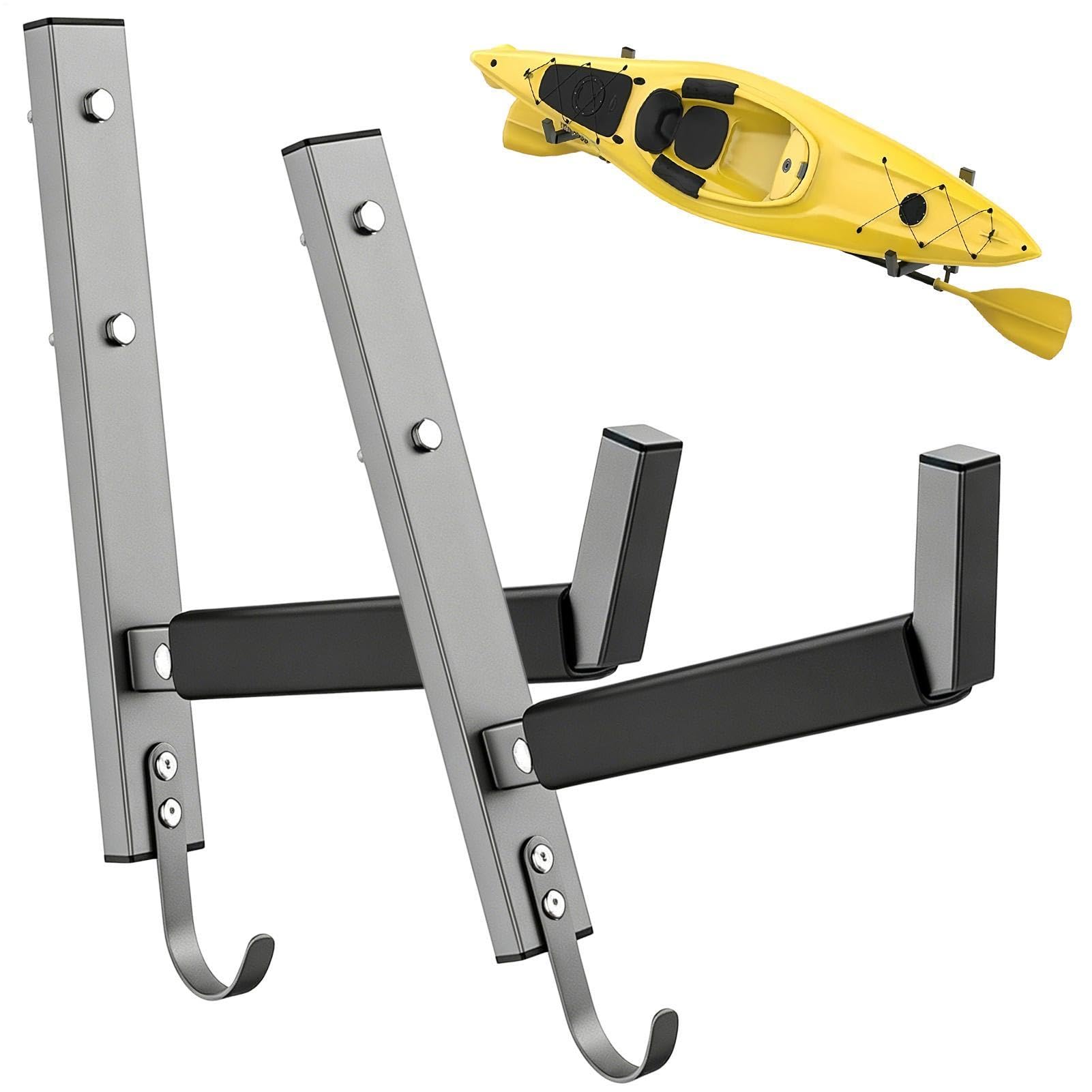 Supporto da parete per kayak, set da 2 pezzi, capacità di carico 90 kg, supporto da parete per kayak per interni, per snowboard, canoa, scala, paddle, interni ed esterni, casa, capanno