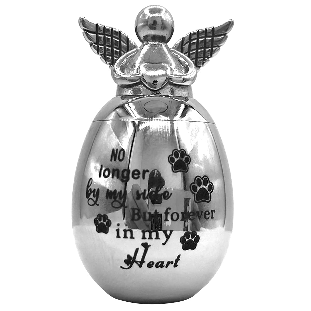 Small Cremation Keepsake Urns for Human Ashes or Pet Ashes Exquisite Stainless Steel Angel Shape Mini Decorative Urns ,No Longer by My Side But Forever in My Heart