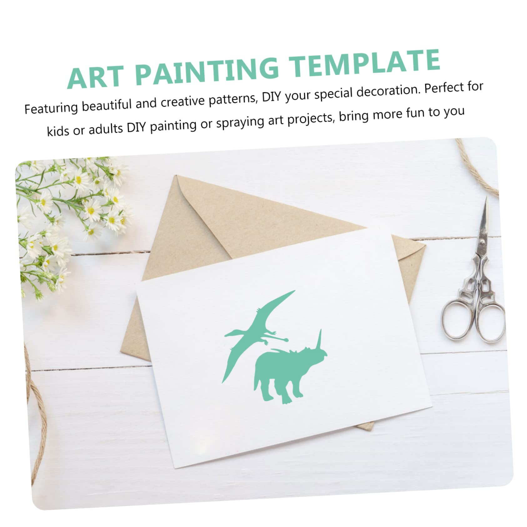 Plantillas de Arte de Dinosaurio para Pintura, 10piezas, Plástico