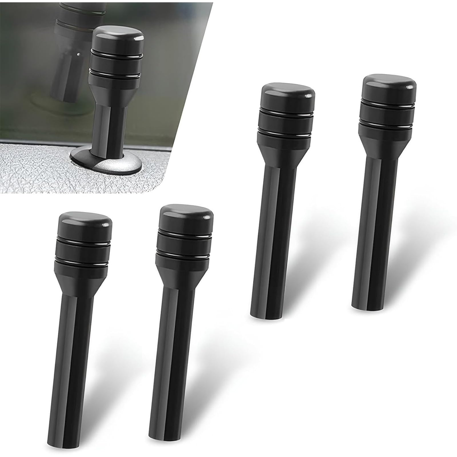 Aluminum Alloy Door Lock Knobs for Harrier EV 2026 Year Onwards All Models of Ta-ta Aluminum Alloy Car Interior Door Lock Knob Pull Pins Universal for All Cars (Black)