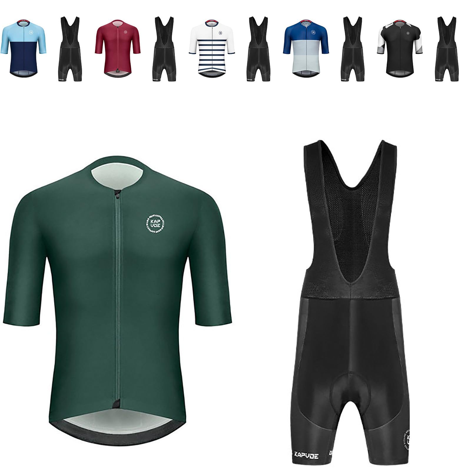 Conjunto de maillot de ciclismo para hombre, transpirable, elástico, de secado rápido, para ciclismo, MTB, jogging con acolchado 3D, manga corta, pantalones de ciclismo