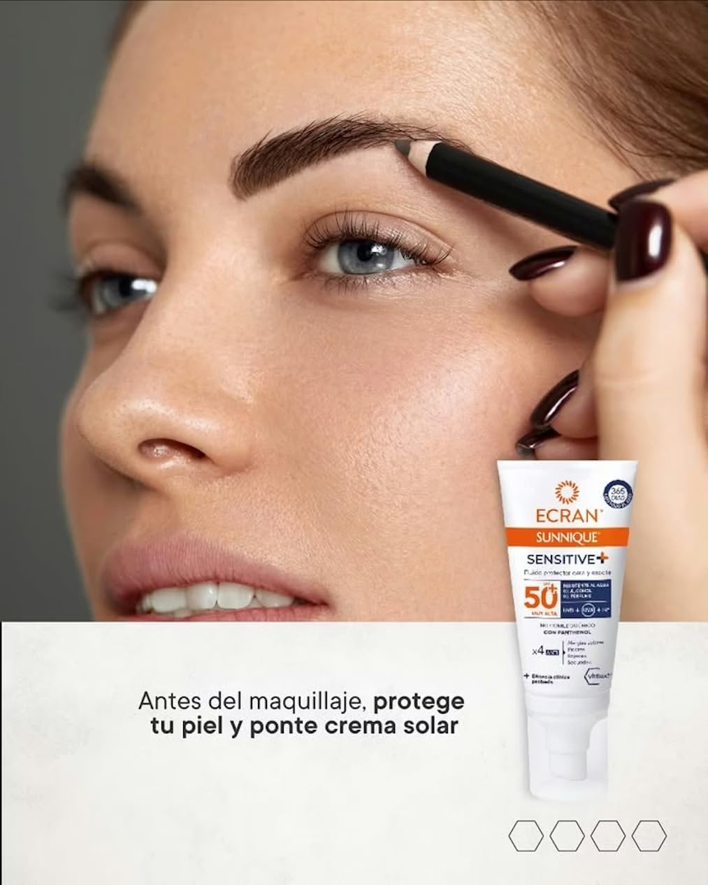 ECRAN Sunnique Sun Cream Sunnique Sensitive+ Fluido Protector SPF 50plus Crème solaire spécialement conçue pour le visage avec SPF 50plus 50 ml