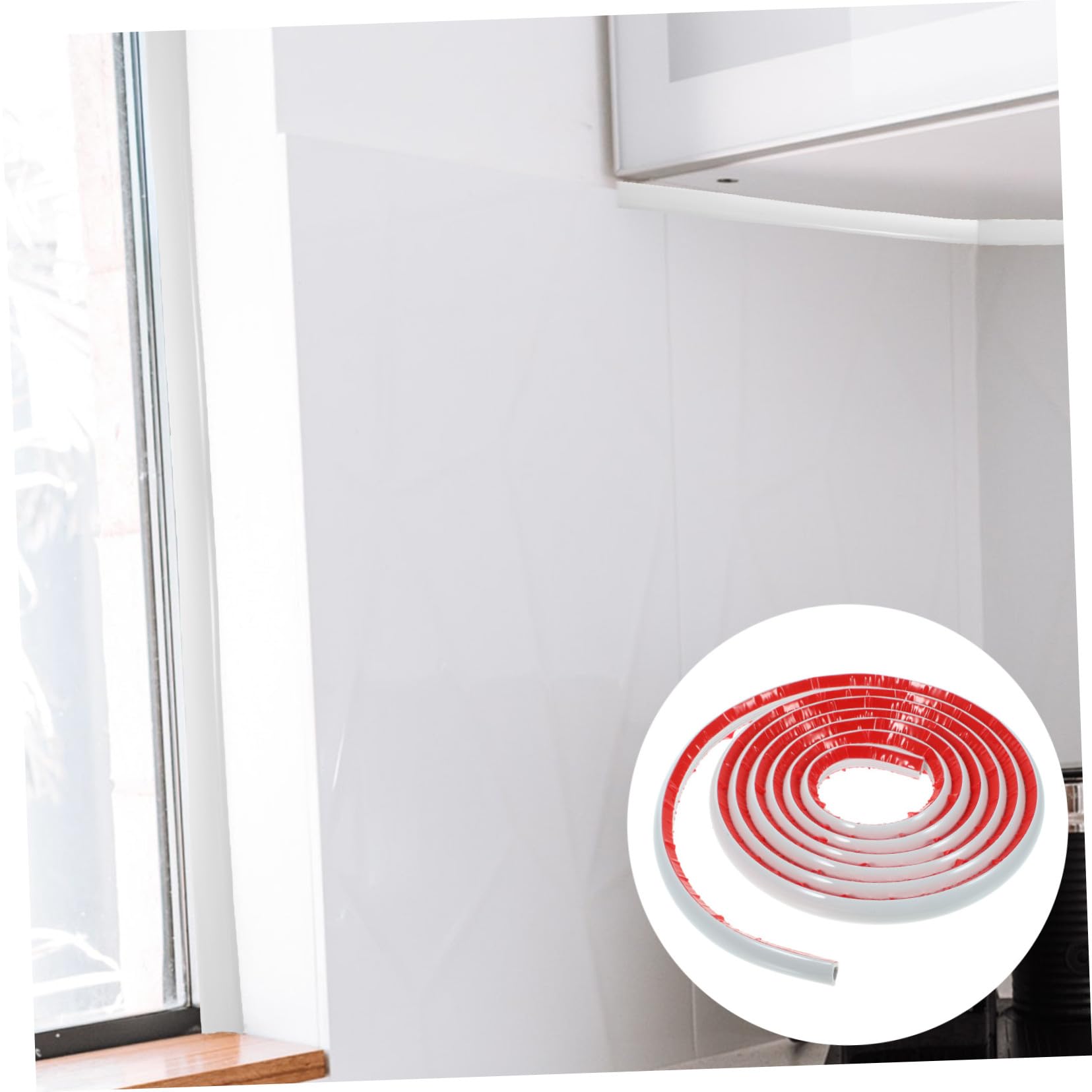 Operitacx Moldura Autoadhesiva para Esquinas de Pared Flexible y Duradera Tira de Recorte de Metros para Bordes de Armarios y Techos Fácil de Cortar y Pegar Superficies