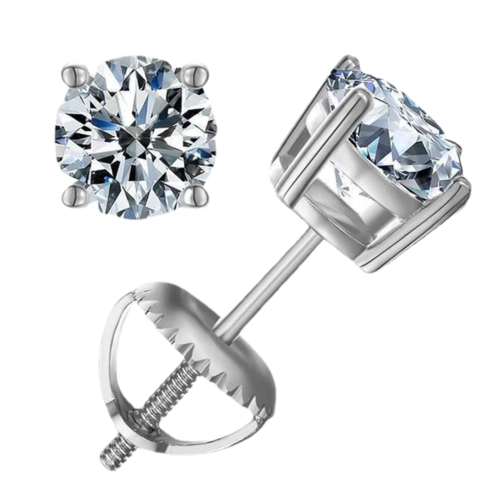 Pendientes Botón para Mujer 1 Par de Joyas Elegantes de 2 quilates