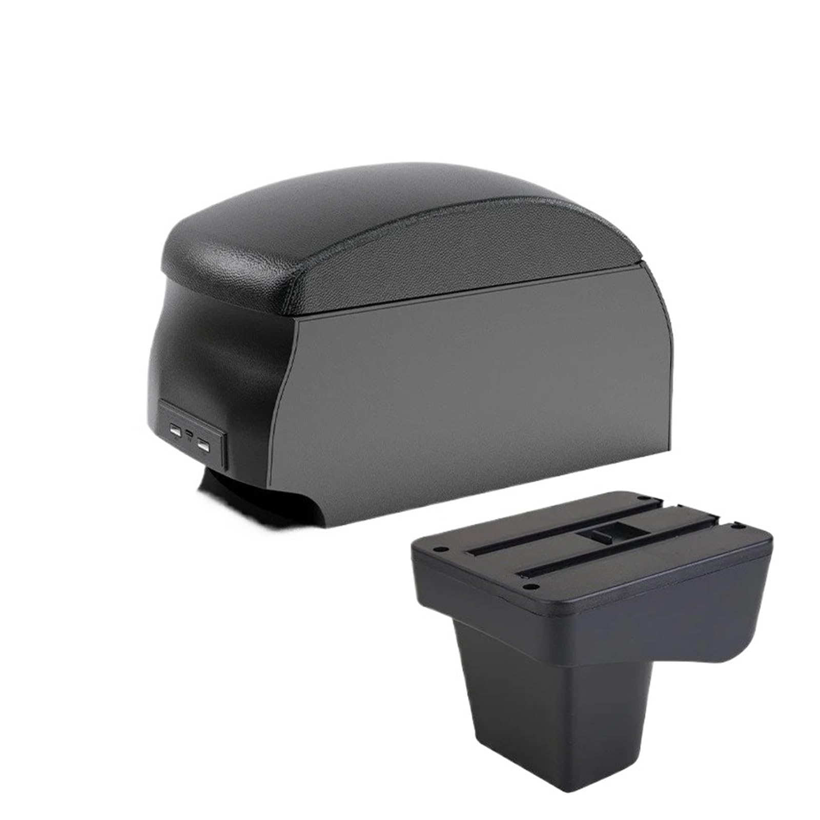 Hguvsjd Armrest Box For Suzuki For Vitara Armrest Center Storage Box Retrofit Parts Dedicated Interior USB Car Armrests(B Black double)