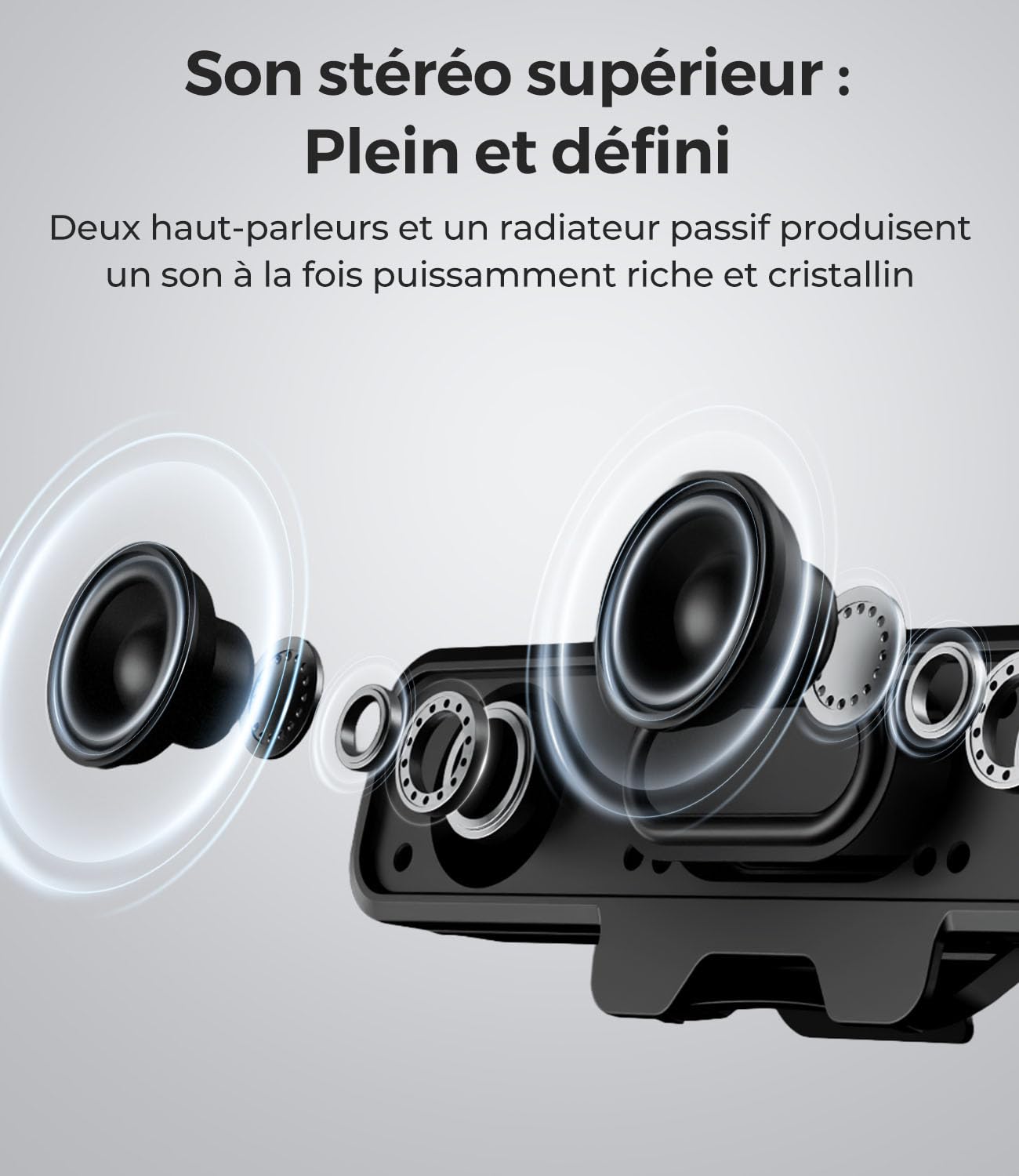 Enceintes USB d'ordinateur avec Microphone détachable, Enceintes de Bureau Plug-and-Play avec Clip pour écran, Son stéréo et Graves, adaptées au PC, PS5, Switch 2 et Ordinateur Portable