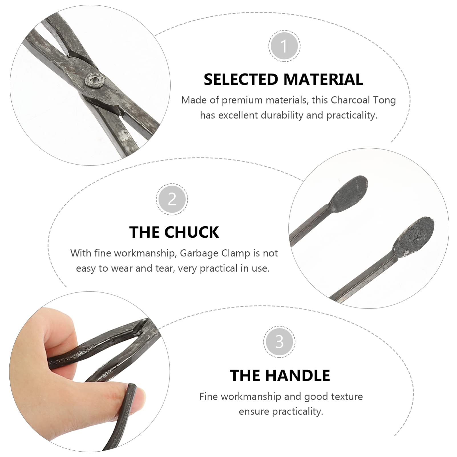 BESTonZON 2pezzi Pinze Per Barbecue Manico Lungo Pinze Per Legna Da Ardere Riutilizzabile Per Rifiuti in Metallo Per Carbone Durevoli e Robuste Adatte Per Barbecue All Aperto Campeggio e Uso