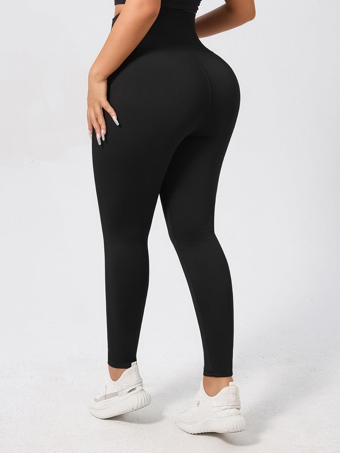 Plue Size Women's High-Waist Sculpting Yoga Pants - Tummy Control & Booty Lifting Leggings for Gym, Running & Yoga