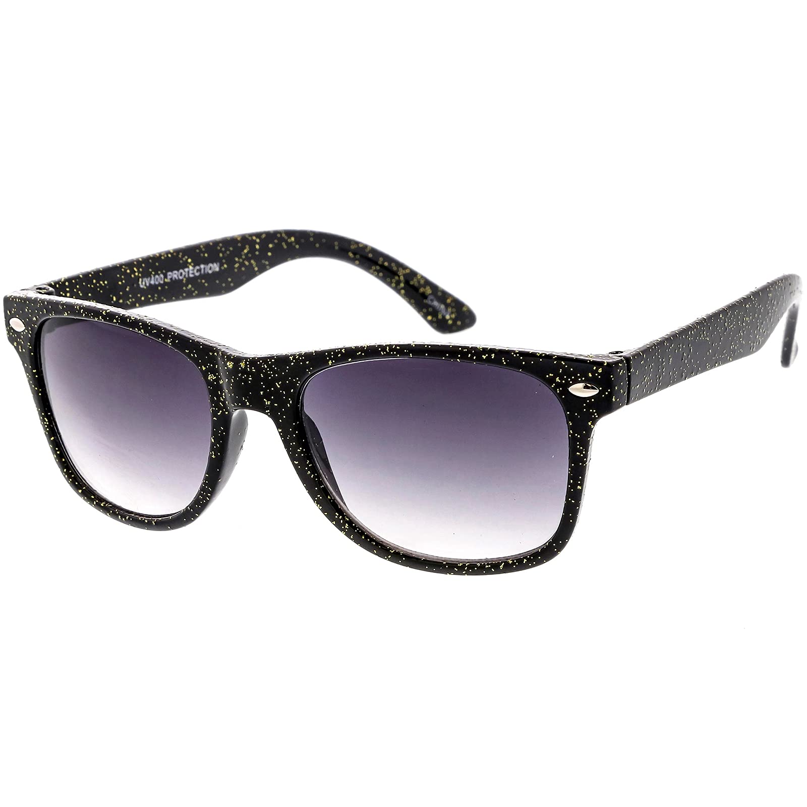 zeroUV - Kids Spectacular Glitter Horn Rimmed Sunglasses D142 (Black/Lavender)