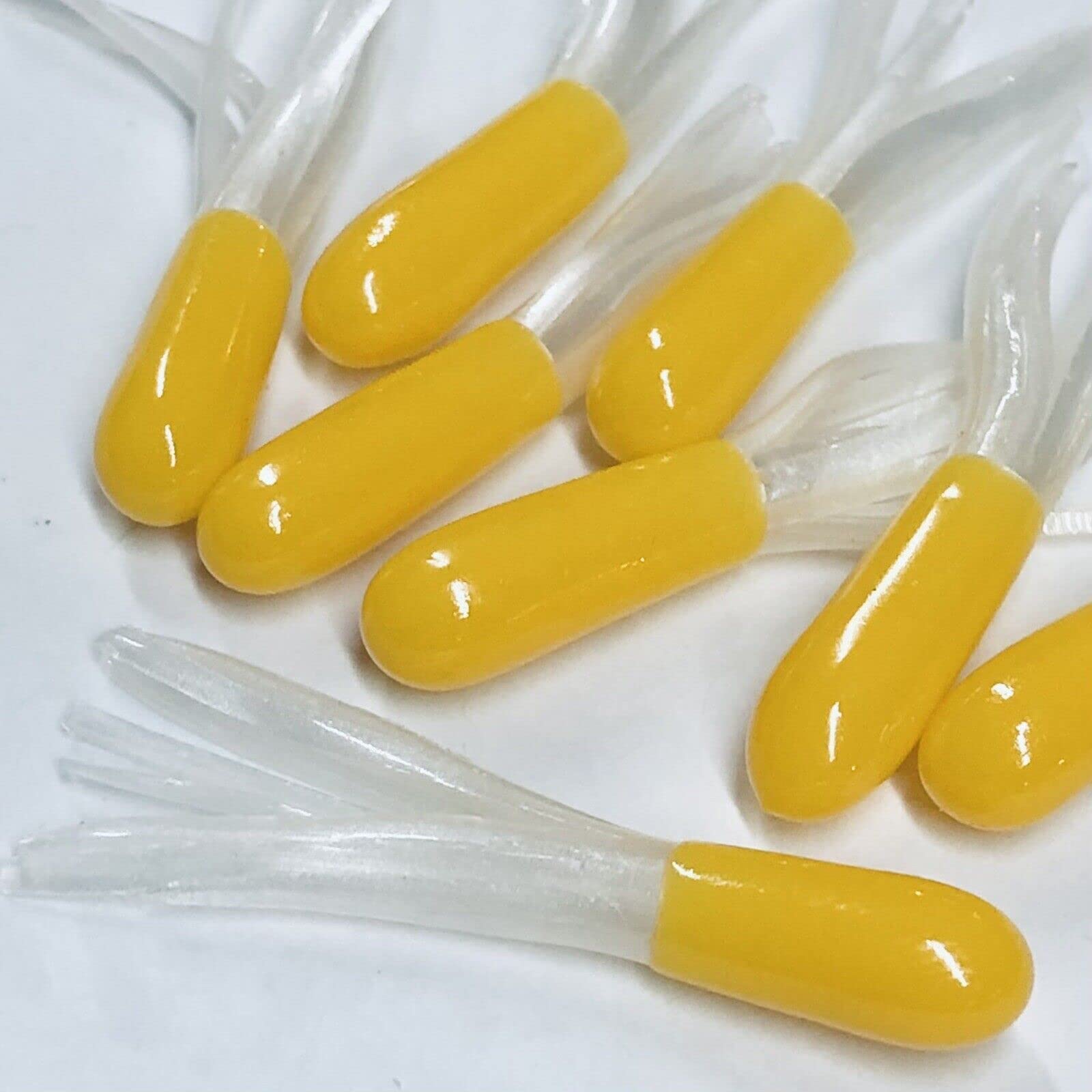 50 Crappie JIG Tubes Yellow/White