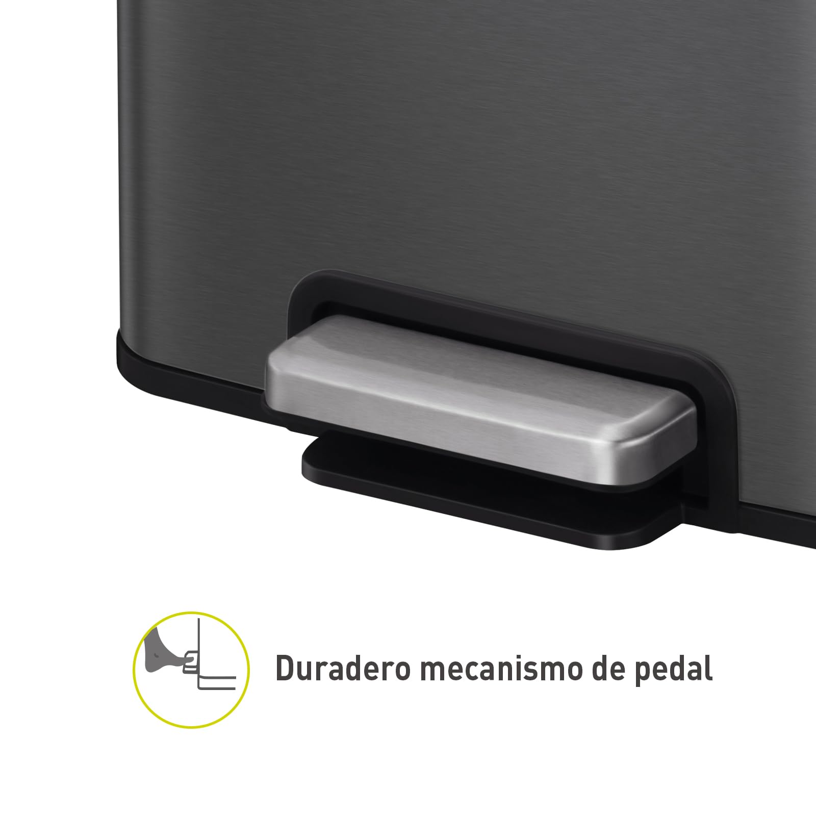 EKO Madison Cubo de Basura Cocina 30L con Pedal | Acero Inoxidable Antihuella y Cierre Suave | Papelera Compacta con Bolsas Incluidas | Diseño Elegante y Robusto