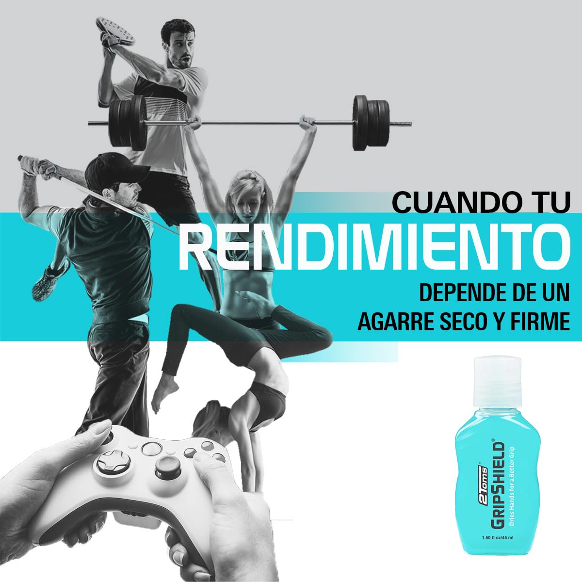 2Toms GripShield Loción Anti-Transpiración Manos 45 ml – Mejor Grip para Deportes