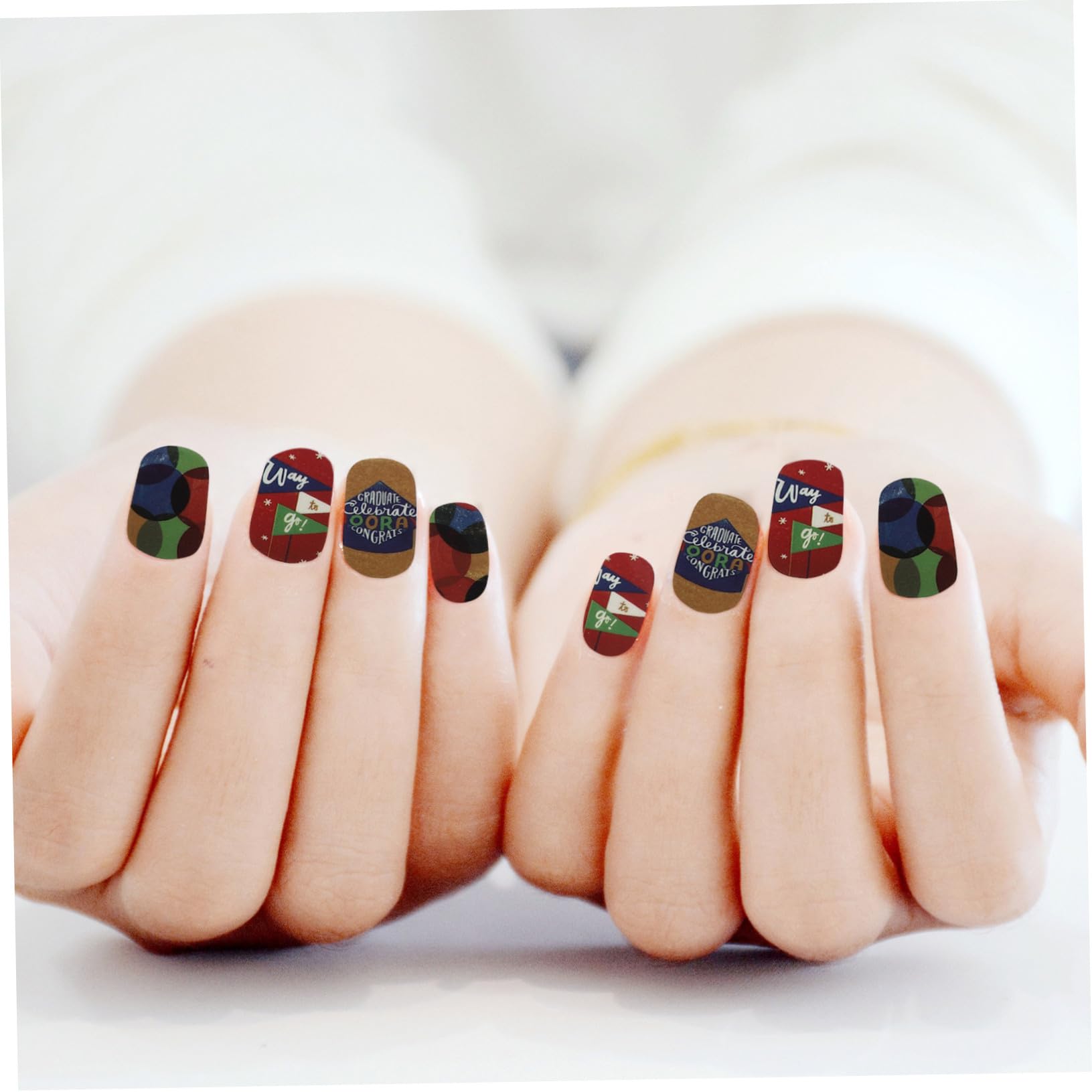 Healeved 48fogli Adesivi Per Unghie Tema Laurea Decorazioni Uniche e Colorate Per Nail Art Per Festeggiamenti e Feste Di Laurea