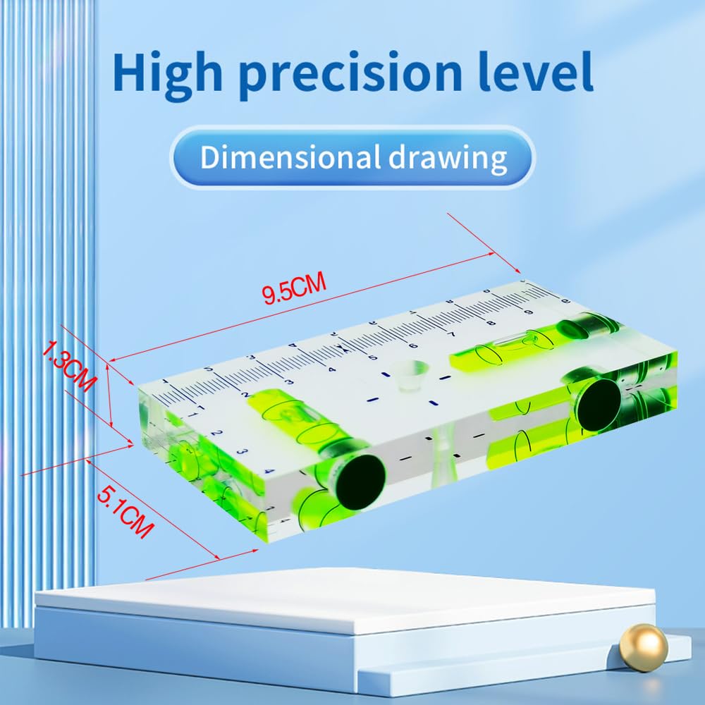 Blísters magnéticos de burbuja de nivel T de dos direcciones, tamaño de nivel de burbuja 95 x 51 x 13 mm