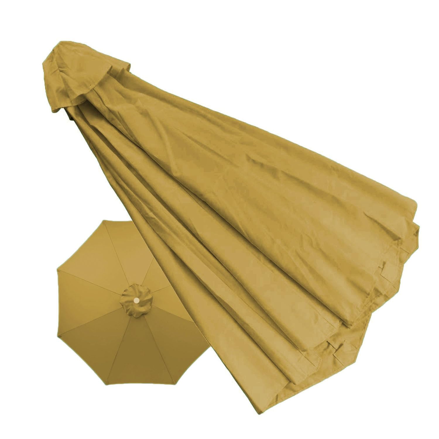 2.5m Replacement Parasol Canopy, Outdoor Garden Parasol replacement Cover patio umbrella replacement Cloth Round fabric cover for Garden Umbrella 2.7m/3.0m+6 Arms/8 Arms Anti-ultraviolet(Color:Khaki,S