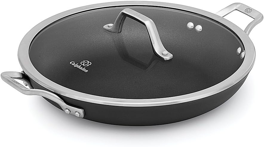 Buy 1 get 1 Calphalon 1948256 Signature Hard Anodized Nonstick Covered Everyday Chef Pan, 12, Black