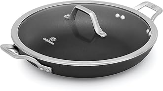 CalphalonSignature Hard Anodized Nonstick Covered Everyday Chef Pan, 12", Black