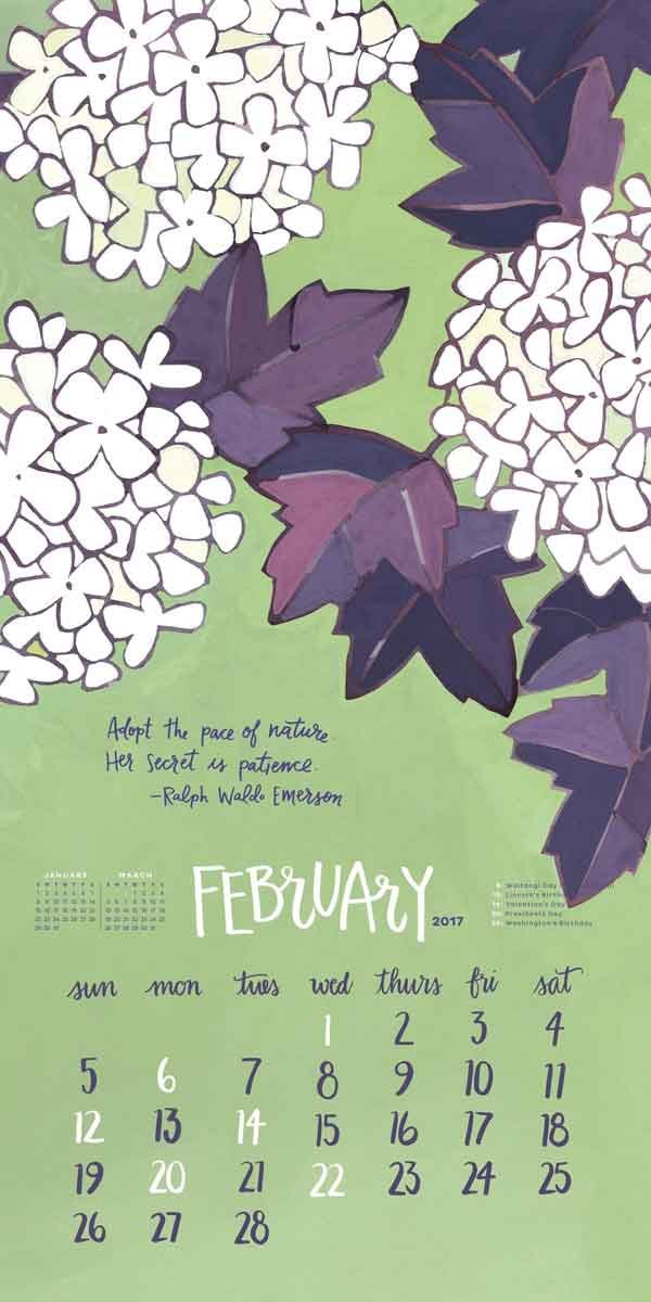 Blossoms & Blooms Wall Calendar 2017