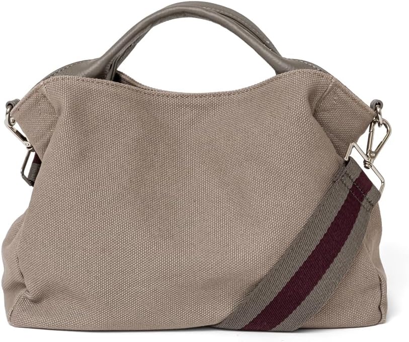 Vita Felice INB-10001Z女性の2ウェイトートバッグ、本物の革Xキャンバス