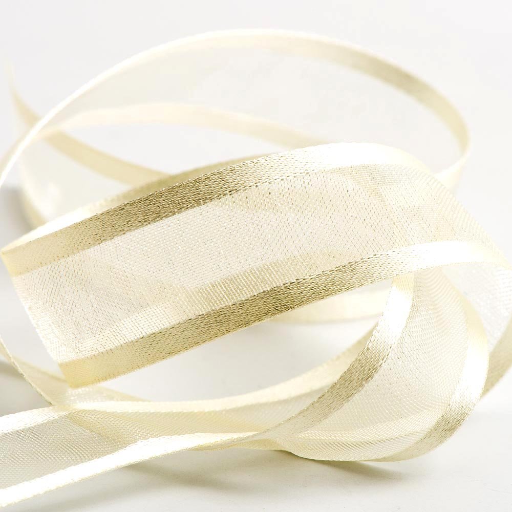 Italian Options - Satin Edge Organza Ribbon - 25mm x 25M - Ivory