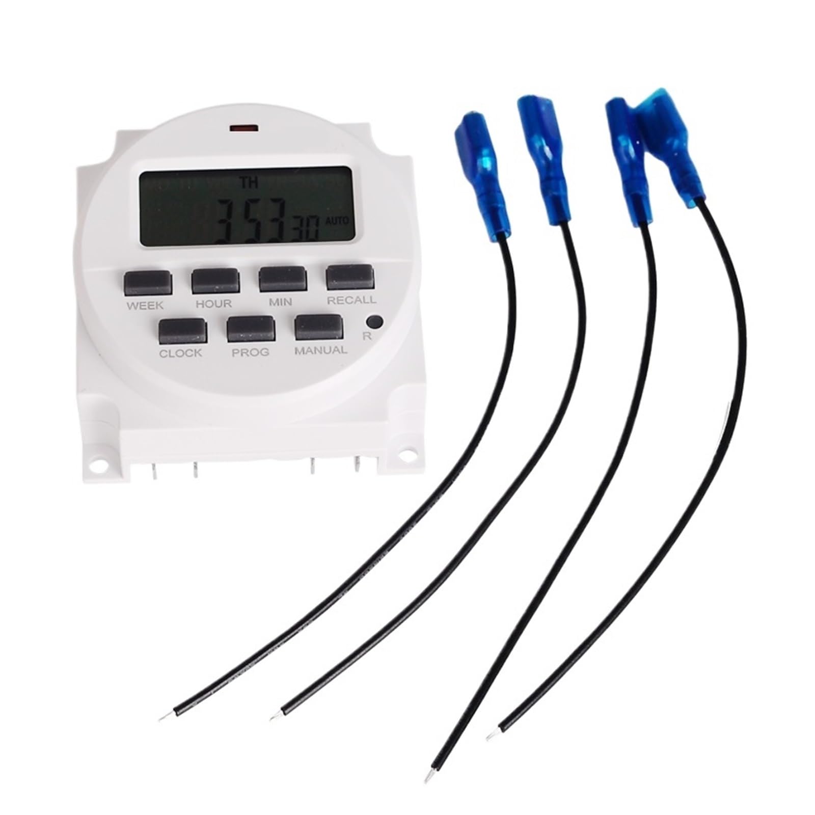 Interruptor Temporizador Temporizador digital TM618H-2 de 220 V CA con voltaje de salida de 220 V, programable semanalmente, for iluminación, 7 días(With 4 wires)