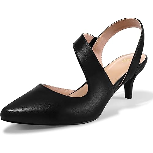 mysoft Women's Dress Shoes Low Heels 2 inch Kitten Pumps Slingback Wedding Party Medium/Wide Width Shoes