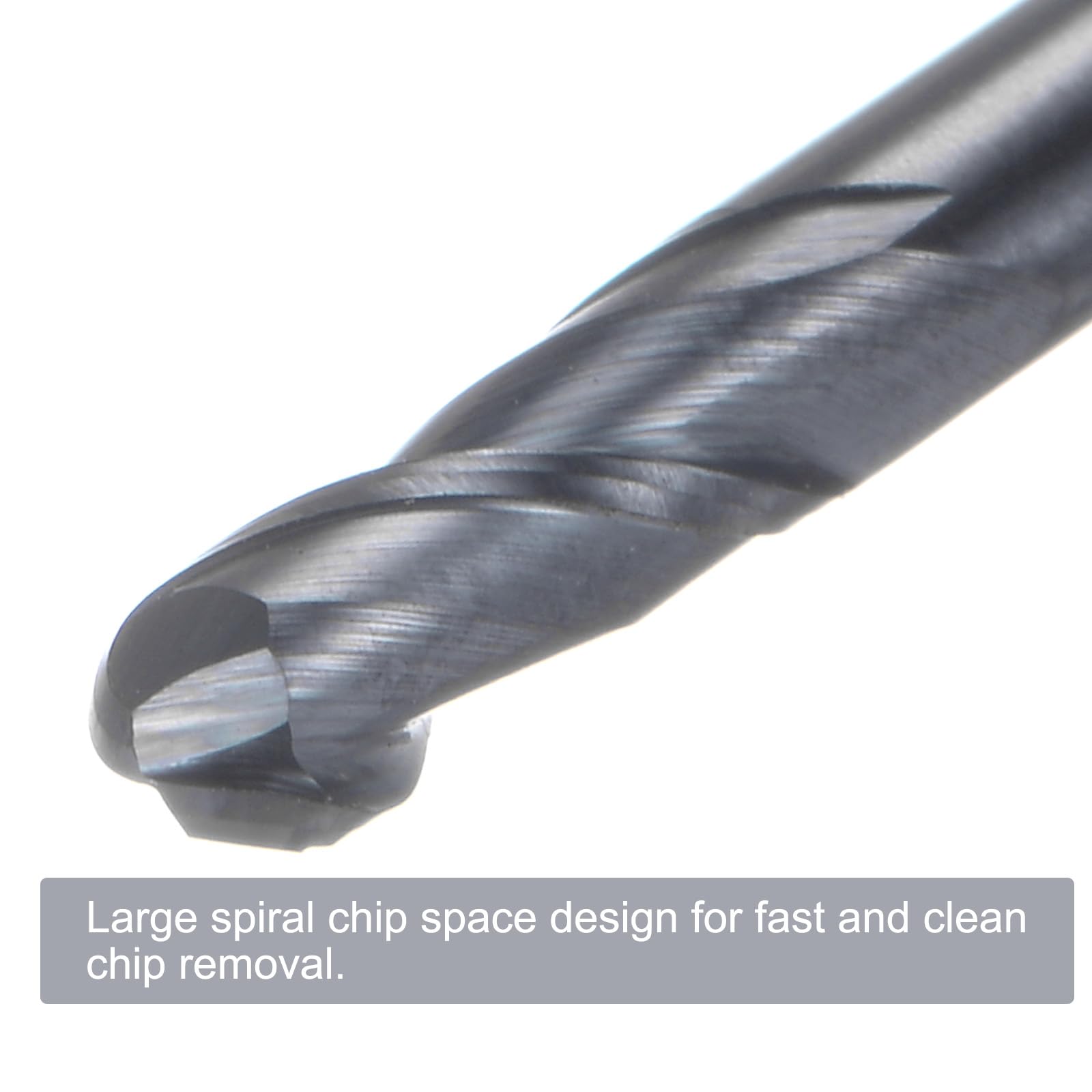 Fraises Coniques Tête Sphérique TiAlN Fraises Coniques Tête Sphérique 2 Flûtes - Lot 2 Fraises CNC TiAlN Rayon 1mm Tige 6mm