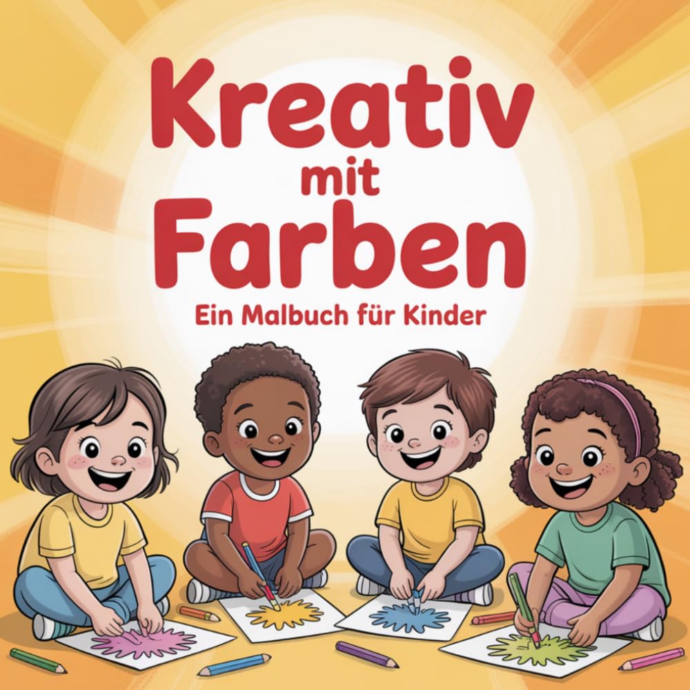 KREATIV MIT FARBEN Ein Malbuch für Kinder: Spielerisch malen, entdecken und kreativ sein