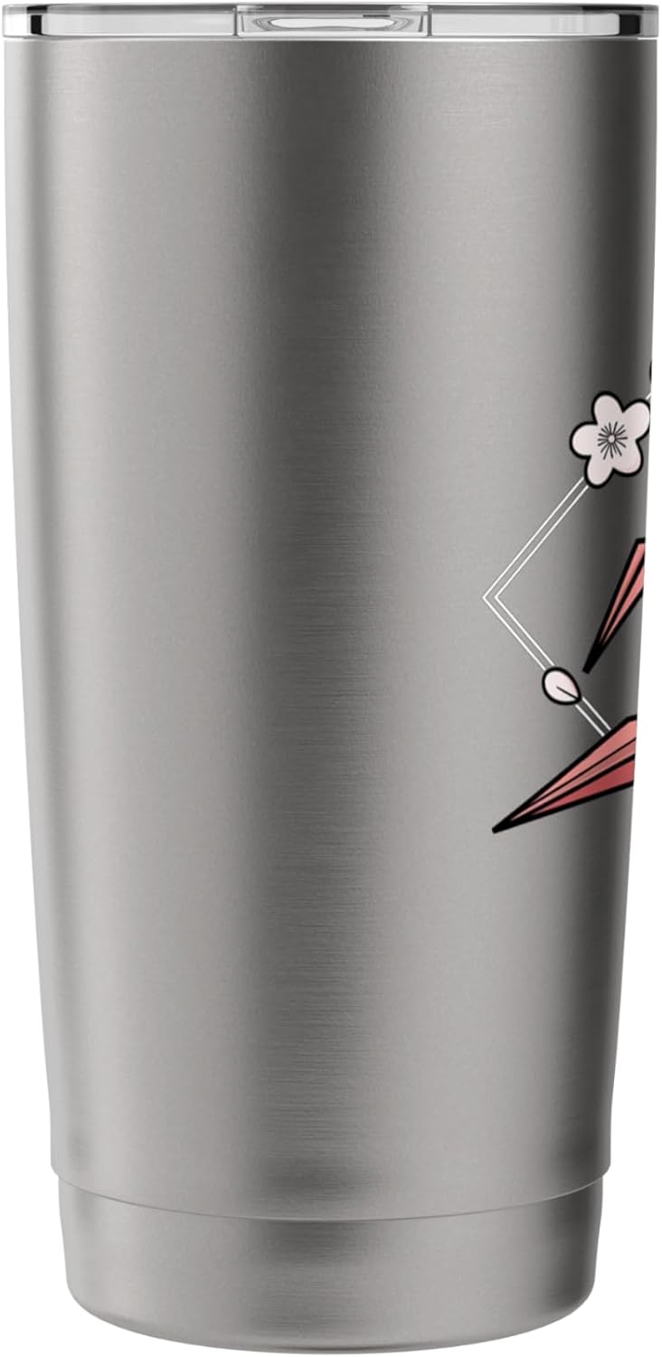 Minimal Origami Crane - Kawaii Orizuru Origami Stainless Steel Insulated Tumbler