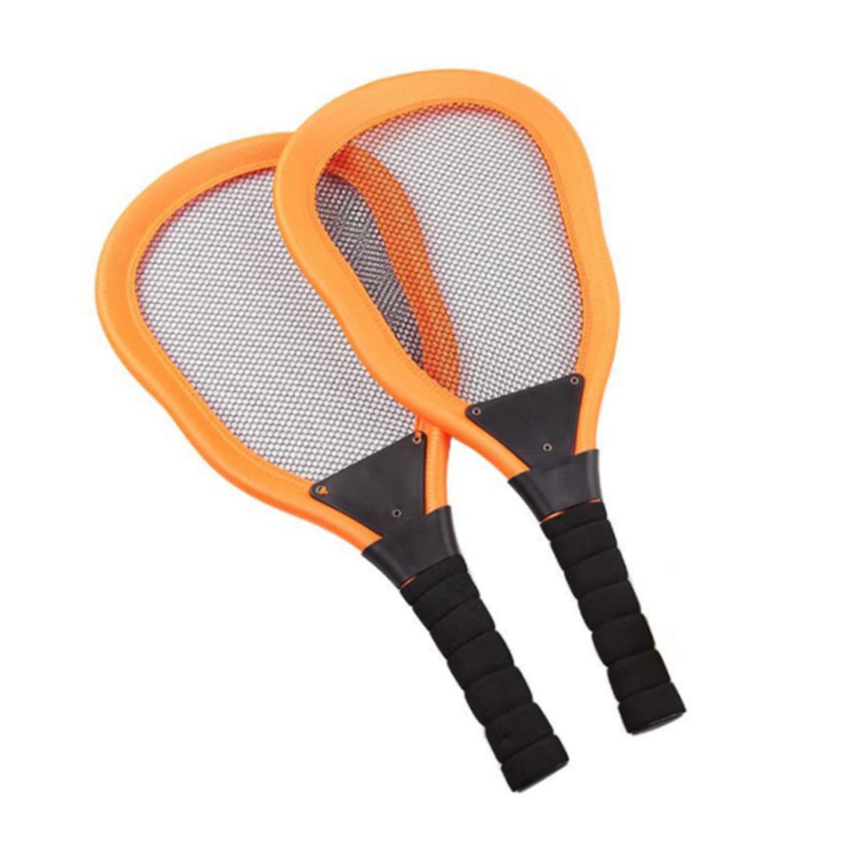 Mikikit 5pcs Beach Racket Durable Cloth Art Tennis Badminton Rackets with Ocean Balls for Play for Boys Random Color