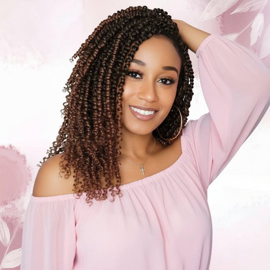 Fulcrum Passion Twist Crochet Hair 12 Inch, 9 Packs Pre Looped Passion Twist Hair, Pre-Twisted Passion Twist Crochet Hair For Black Women (12Inch (