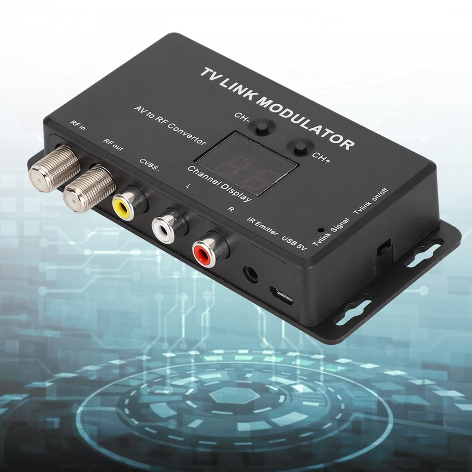 UHF Modulateur TV Convertisseur AV vers RF avec Extension IR 1W USB5V