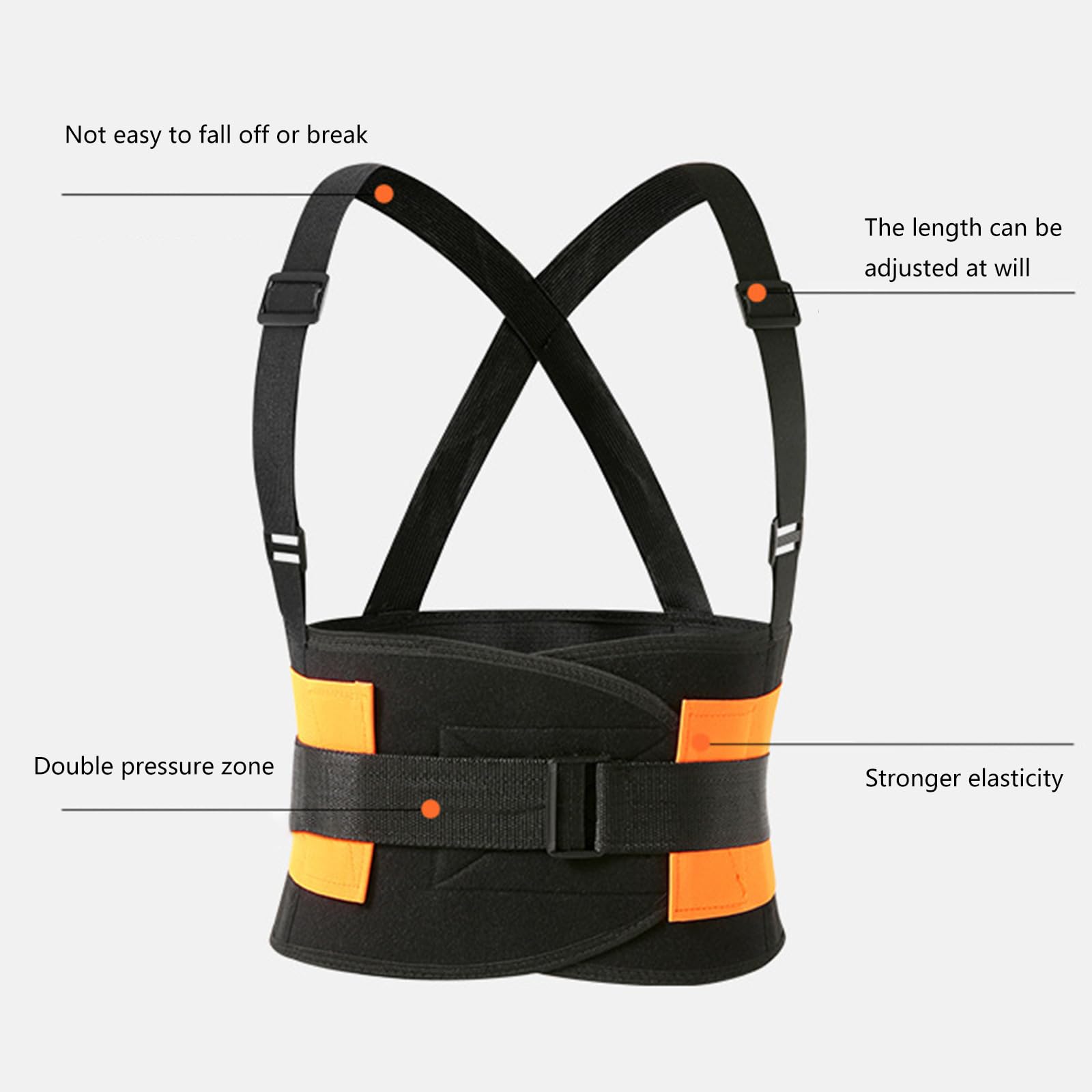Ceinture de travail renforcée avec ceintures réglables Dos industriel pour travailleurs Ceinture lombaire en polyester