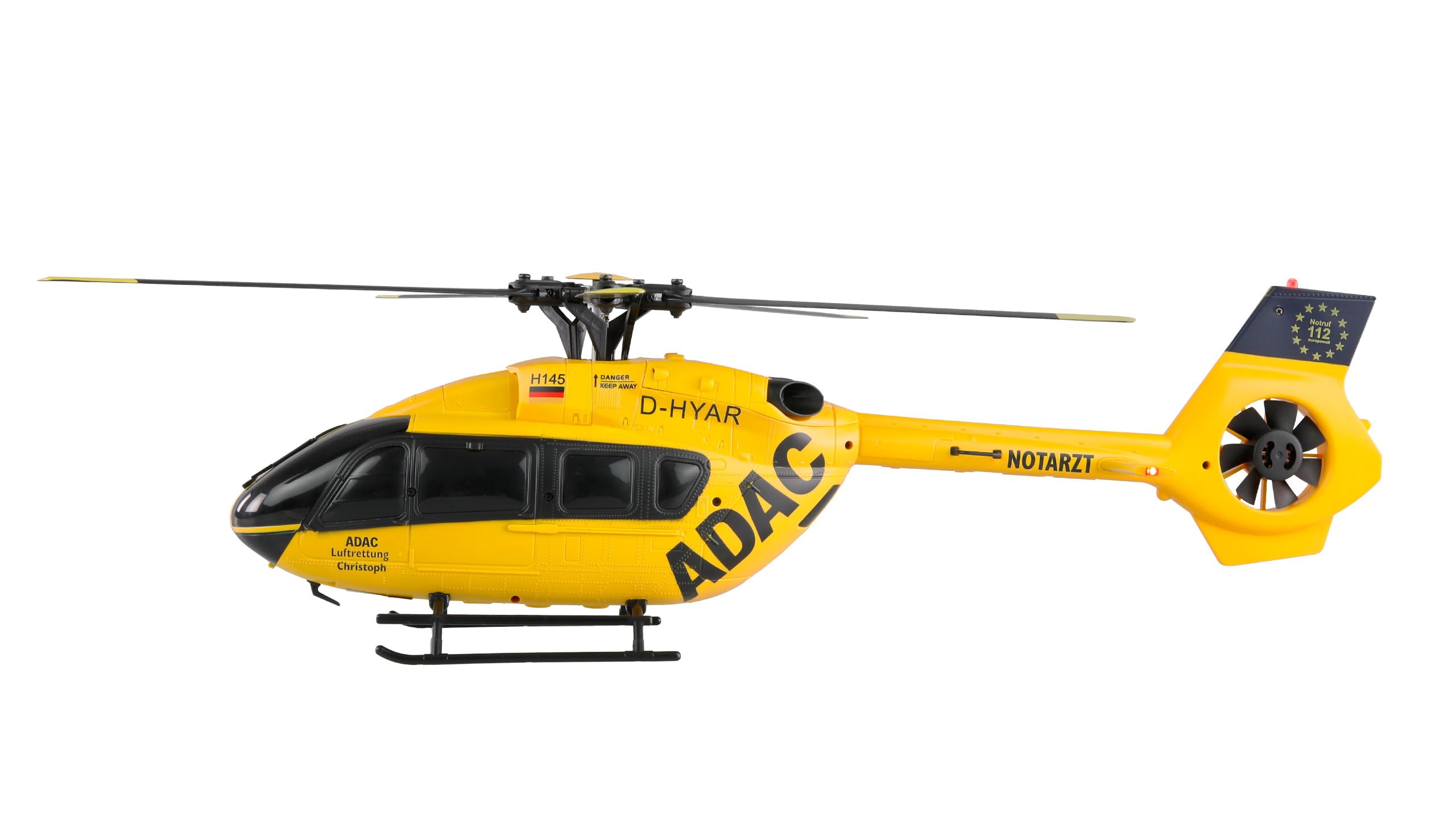 Amewi ADAC H145 - Helicóptero sin escobillas (6 Canales, 6 G, RTF, teledirigido, Modelo de Licencia), Color Amarillo